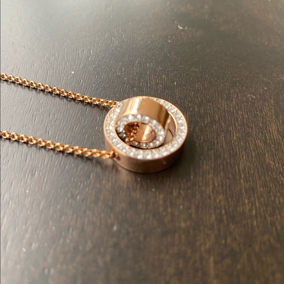 SOLD Swarovski Hollow Pendant - Rose Gold - Picture 4 of 11